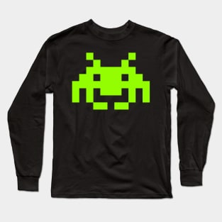 Vintage Game Alien, neon green Long Sleeve T-Shirt